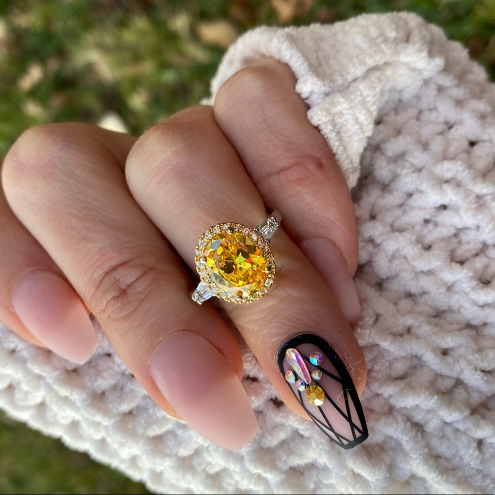 925 sterling silver citrine ring - Picture 6 of 12